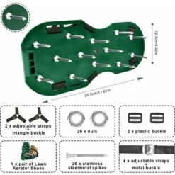 Lawn Aerator Shoes, Lawn Aerator With Adjustable Straps And Metal Buckles, Lawn Aerator Sandals For Lawn Yard, Garden, Lawn (Green) -Garden Care 68267060 4