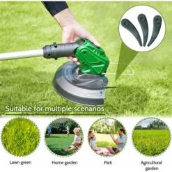 Replacement Grass Strimmer Blades, 24 Pack Edger Blade For Bosch Durablade Art 23-18 LI Art 26-18 LI String Trimmer, Green -Garden Care 68336545 4