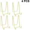 4pcs Plate Stands For Display Plate Holder Display Stand Metal Frame Holder Stand For Picture, Decorative Plate, Book, Photo Easel Gold Large -Garden Care 69212027 1