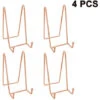 4pcs Plate Stands For Display Plate Holder Display Stand Metal Frame Holder Stand For Picture, Decorative Plate, Book, Photo Easel Rose Gold Large -Garden Care 69416128 1