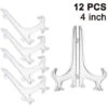 12 Pieces Plastic Easels Plate Racks, Plate Racks, Folding Plates, Display Stands For The Presentation Of Collecting Plates, Bowl Racks, Books, Plates, DVD, Picture Transparent 4 Inch -Garden Care 69416475 1