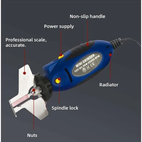 Saw Chain Sharpener, 12V Handheld Chainsaw Chain Grinder 4 Saw Chain Sharpener, 12V Handheld Chainsaw Chain Grinder - Image 2