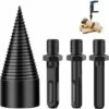 Log Splitter Screw Cone,Drilling Cone Log Splitter With 3 Drill Handles,42mm,Firewood Drill,Twist Drill,Cone Splitter For Home Use -Garden Care 71339975 1