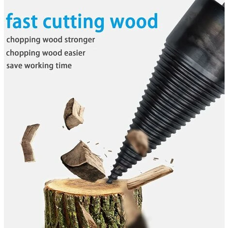 Log Splitter Screw Cone,Drilling Cone Log Splitter With 3 Drill Handles,42mm,Firewood Drill,Twist Drill,Cone Splitter For Home Use 6 Log Splitter Screw Cone,Drilling Cone Log Splitter With 3 Drill Handles,42mm,Firewood Drill,Twist Drill,Cone Splitter For Home Use - Image 4