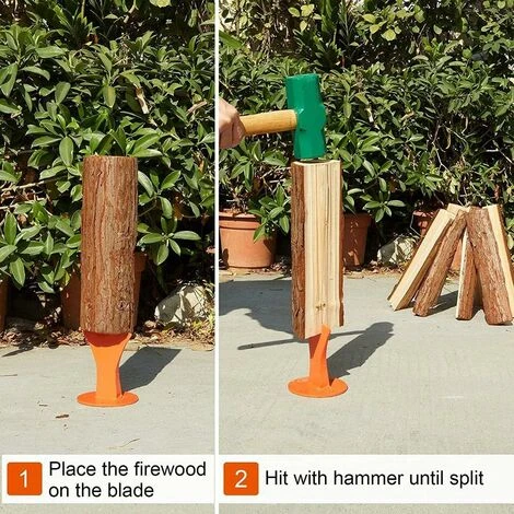 Firewood Lit Splitter,Wood Splitter,Manual Log Splitter,Firewood Lit Split Cast Iron Wedge Fits VIIPOO Fire Pits,Orange 5 Firewood Lit Splitter,Wood Splitter,Manual Log Splitter,Firewood Lit Split Cast Iron Wedge Fits VIIPOO Fire Pits,Orange - Image 3
