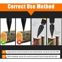 Log Splitter Drilling Cone 42mm And 32mm, Wood Splitter, Wood Conical Screw For Stepped Drill Firewood Cutter Log Splitter Steel Cone High Speed Drill -Garden Care 71340118 5