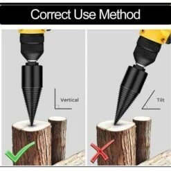 Log Splitters,42mm Wood Splitter Drill Bit, Tapered Wood Splitter For Wood Drill And Wood Milling Cutter, Durable Splitting Screw Cone Wood Chipper Tool With 3 Handles 10 Log Splitters,42mm Wood Splitter Drill Bit, Tapered Wood Splitter For Wood Drill And Wood Milling Cutter, Durable Splitting Screw Cone Wood Chipper Tool With 3 Handles -Garden Care 72643044 4
