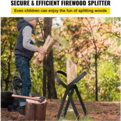 VEVOR Firewood Splitter, Q235 Steel Log Wood Splitter Wedge, For Splitting 8" Diameter Wood Manual Wedge Wood Splitter, 13.2"x20.3" Portable Log Splitting W/ 4 Screws & Blade Cover, For Home, Campsite -Garden Care 74437463 3