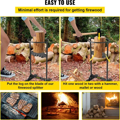 VEVOR Firewood Splitter, Q235 Steel Log Wood Splitter Wedge, For Splitting 6" Diameter Wood Manual Wedge Wood Splitter, 8.3"x17" Portable Log Splitting W/ 4 Screws & Blade Cover, For Home, Campsite 7 VEVOR Firewood Splitter, Q235 Steel Log Wood Splitter Wedge, For Splitting 6" Diameter Wood Manual Wedge Wood Splitter, 8.3"x17" Portable Log Splitting W/ 4 Screws & Blade Cover, For Home, Campsite - Image 5