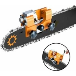 MUFF Chainsaw Sharpener,Chainsaw Chain Sharpening Jig Kits With 3PCS Carbide Cutter,Suitable For All Kinds Of Chain Saws,Hand-Cranked Portable Chainsaw Sharpener Tool For Lumberjack & Garden Worker(Ye -Garden Care 74961896 2