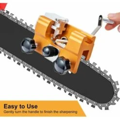 MUFF Chainsaw Sharpener,Chainsaw Chain Sharpening Jig Kits With 3PCS Carbide Cutter,Suitable For All Kinds Of Chain Saws,Hand-Cranked Portable Chainsaw Sharpener Tool For Lumberjack & Garden Worker(Ye -Garden Care 74961896 3