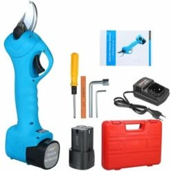 16V 25Mm Professional Cordless Electric Pruner With Two 2Ah Rechargeable Lithium Batteries And Maintenance Kit For Tree Branches And Garden Trimmers