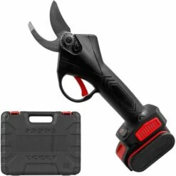 48V Cordless Electric Pruning Shears Portable Garden Shears Tree Cutter Lopper With Lithium Battery Adapter For Gardening, Black - Black