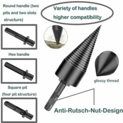 Cue -in -law Wooden Splitting, 32mm Logging For Electric Drill, Wooden Splitting, Wood Switcher Drill With 3 Handles, Square/round/hexagonal -Garden Care 76421839 3
