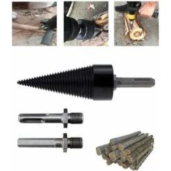 Wooden Splitting - Conexy Screw - Driver For Drill - Graduated Drill - Bois - Wood Cutter - Steel Conical Drill - High Speed - 42 To 16 Cm -Garden Care 76422023 3
