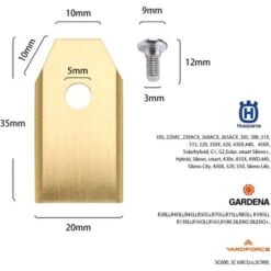 45 Replacement Blades For Husqvarna / Automower / Gardena / Yardforce Robot Lawn Mower, Titanium Knife Blades - Spare Blades(3g - 0.75mm) - Spare Accessory - With Screws -Garden Care 77561058 3