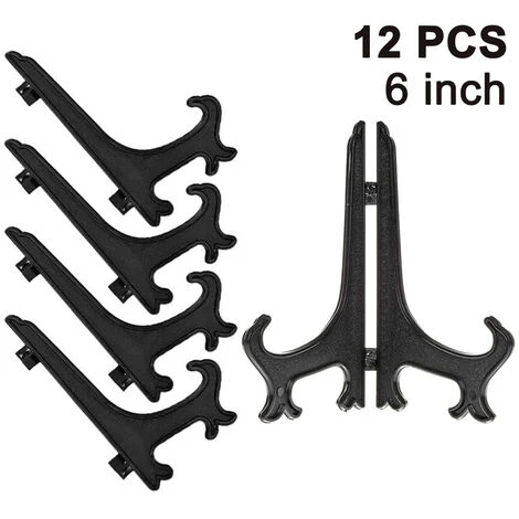 12 Pieces Plastic Easels Plate Holders, Plate Holders, Folding Plates, Display Stands For Displaying Collectible Plates, Bowl Holders, Books, Plates, DVDs, Picture 3 12 Pieces Plastic Easels Plate Holders, Plate Holders, Folding Plates, Display Stands For Displaying Collectible Plates, Bowl Holders, Books, Plates, DVDs, Picture