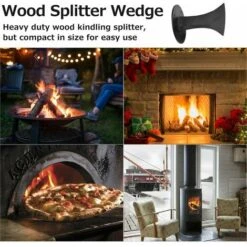 Wood Splitter Wedge Heavy Duty Small Firewood Kindling Splitter Manual Log Splitter For Small Fireplace Wood Stove　black -Garden Care 77807324 4