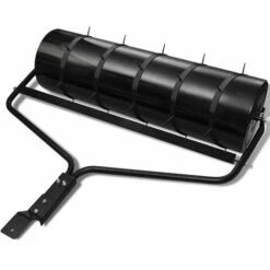Black Garden Lawn Roller With 5 Aerator Strips 30cm
