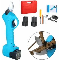 16.8V 2Ah Cordless Electric Pruning Shears With Carrying Case And Maintenance Kit Rechargeable Pruning Shears For Cutting Branches, 25mm Cutting Diameter, 1 Battery - 1 Battery