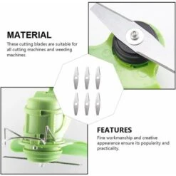 8 Pieces Grass Trimmer Replacement Blade, 150mm Cordless Grass Trimmer With Battery Metal Blade, Electric Brushcutter Accessories -Garden Care 83717597 3
