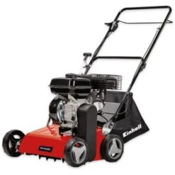 Einhell Petrol Lawn Scarifier - Powerful 4 Stroke Engine - With Depth Adjustment - 45L Catch Bag - Folding Handle - GC-SC 4240 P