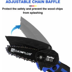 4 Inch Brushless Cordless Chainsaw With 2 X 1500mAh Li-ion Battery And Charger, Portable Electric Chainsaw Hand Chainsaw 2200 SPM -Garden Care 87197508 4