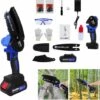 4 Inch Brushless Cordless Chainsaw With 1500mAh Battery And Charger, Portable Electric Chainsaw Hand Chainsaw 2200 SPM For Tree Branches, Courtyard, Household And Garden -Garden Care 87587685 1