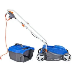 Hyundai Electric Push Lawnmower 32cm Cut 1000W & Corded Leafblower Vacuum Bundle -Garden Care 87796674 4