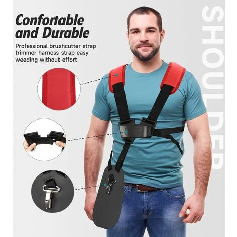 Sling Trimmer - Double Shoulder Harness Trimmer With Adjustable Durable Nylon Belt For Brush Cutter Or Gardenning For FS, Km Series Trimmer (Red) 4 Sling Trimmer - Double Shoulder Harness Trimmer With Adjustable Durable Nylon Belt For Brush Cutter Or Gardenning For FS, Km Series Trimmer (Red) - Image 2
