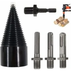 Wood Splitter, Wood Cone, Firewood Drill Bit, Wood Splitter Safe Drill, Wood Splitter High Speed Drill Bit, Woodworking Tool Wood Splitter Drill Bit - MODOU