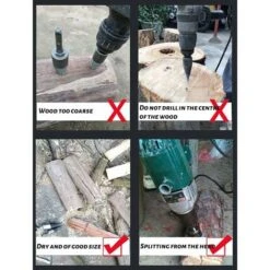Wood Splitter, Wood Cone, Firewood Drill Bit, Wood Splitter Safe Drill, Wood Splitter High Speed Drill Bit, Woodworking Tool Wood Splitter Drill Bit - MODOU -Garden Care 89805211 4