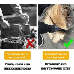 Wood Splitter, Wood Cone, Firewood Drill Bit, Wood Splitter Safe Drill, Wood Splitter High Speed Drill Bit, Woodworking Tool Wood Splitter Drill Bit - MODOU -Garden Care 89805211 5