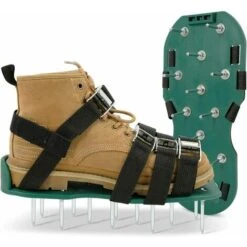 Universal Size Manual Lawn Aerator With 2 Adjustable Straps With Secure Buckles, Aerating Shoes For Effectively Aerating Lawn Soil