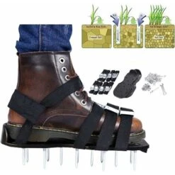 Lawn Aerator Shoes - Lawn Aerating Shoes Lawn Aerator Sandals Lawn Aerator Scarifier（black）