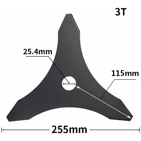 2 Pcs Lawn Mower Blade 3 Tooth Tool 25.4mm Diameter Weeder Cutter Metal Blade 4 2 Pcs Lawn Mower Blade 3 Tooth Tool 25.4mm Diameter Weeder Cutter Metal Blade - Image 2