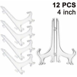 12 Pieces Of Plastic Easels, Plate Racks, Plate Racks, Folding Plates, Display Stands For Displaying Collectible Plates, Bowl Racks, Books, Plates, DVDs, Pictures