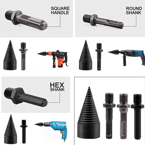 Log Splitter Wood Splitter 42mm Tapered Drill Bit Wood Splitting Drill Bit Wood Cutting Tool With Hex Shank, Square Shank, Round Shank 5 Log Splitter Wood Splitter 42mm Tapered Drill Bit Wood Splitting Drill Bit Wood Cutting Tool With Hex Shank, Square Shank, Round Shank - Image 3