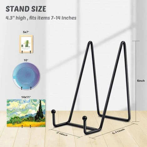 Plate Holders For Displays - Black Iron Easel - Display Racks - Metal Frame Holders - Photo Holders, Pictures, Decorative Plates And Table Art 6 Plate Holders For Displays - Black Iron Easel - Display Racks - Metal Frame Holders - Photo Holders, Pictures, Decorative Plates And Table Art - Image 4
