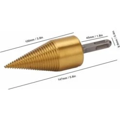 FlkwoH Log Splitter Screw Cone, Electric Drill Bit, Step Drill Bit, Wood Splitting Drill Bit, Step Drill Bit With Square Handle, 147mm -Garden Care 93447383 3