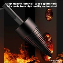 FlkwoH Wood Splitting Drill Bit, Wood Splitter Drill, Conical Drill Bit For Wood Splitting, Wood Grinding Tool Cone Screw Splitting, Log Splitter With 4 Drill Handles Wood Splitting,38mm -Garden Care 93451444 3