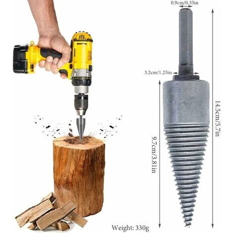 FlkwoH Wood Splitter Drill Screw Drill Bit Firewood Drill Bit Splitter Bits Cone Steel Wood Splitter Drill Bits Drill For Log Splitter Firewood Hex Shank Cone (1 Piece) 6 FlkwoH Wood Splitter Drill Screw Drill Bit Firewood Drill Bit Splitter Bits Cone Steel Wood Splitter Drill Bits Drill For Log Splitter Firewood Hex Shank Cone (1 Piece) - Image 4