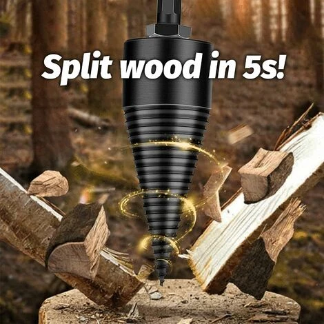 FlkwoH Wood Splitting Drill Bit, Firewood Machine Log Splitter, Taper Drill Bit, Multi-Function Woodworking Drill Bit For Splitting Logs, With 3 Drill Handles, Square/Round/Hexagonal (42mm) 6 FlkwoH Wood Splitting Drill Bit, Firewood Machine Log Splitter, Taper Drill Bit, Multi-Function Woodworking Drill Bit For Splitting Logs, With 3 Drill Handles, Square/Round/Hexagonal (42mm) - Image 4