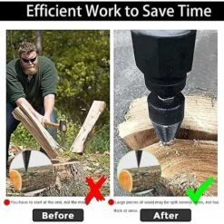 FlkwoH Cone Wood Splitter, 32mm Log Splitter For Electric Drill, Log Splitter, Wood Splitter Drill Bit With 3 Handles, Square/Round/Hexagonal -Garden Care 93454280 5