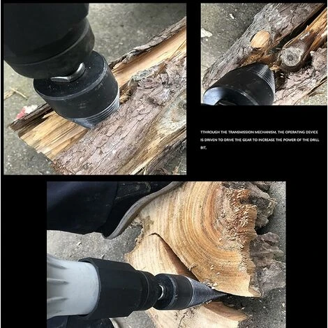 FlkwoH Wood Splitting Drill Bit Set, Wood Splitting Drill Bit Set 42mm High Performance Drill Bit 3-Handle Tapered Screwdriver Drilling Square Round Hexagon Log Splitter Screw Cone Ignition Log Splitt 4 FlkwoH Wood Splitting Drill Bit Set, Wood Splitting Drill Bit Set 42mm High Performance Drill Bit 3-Handle Tapered Screwdriver Drilling Square Round Hexagon Log Splitter Screw Cone Ignition Log Splitt - Image 2