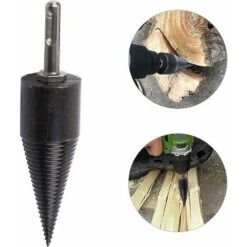 FlkwoH Firewood Log Splitter Drill Bit, Steel Wood Splitter Drill Bits, Cone Screw Splitting Log Splitter For Household Electric Drill -Garden Care 93456847 5