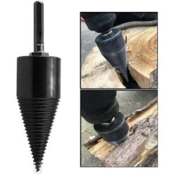 FlkwoH Wood Splitting Drill Bit, Woodworking Drill Bit For Splitting Wood, Durable Splitting Screw Cone Wood Grinding Tool With 3 Drilling Handles, Square/Round/Hexagonal, 42mm -Garden Care 93456865 3