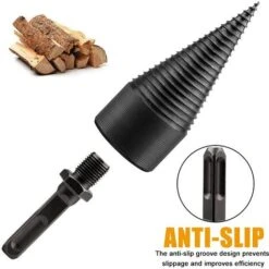 FlkwoH Wood Splitting Drill Bit, Woodworking Drill Bit For Splitting Wood, Durable Splitting Screw Cone Wood Grinding Tool With 3 Drilling Handles, Square/Round/Hexagonal, 42mm -Garden Care 93456865 5