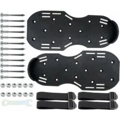 Pair Lawn Shoes Aerator Garden Grass Lawn Pointed Spiked Sandals Strap Maintenance Garden Tools Black -Garden Care 94621975 3