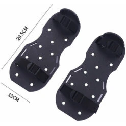 Pair Lawn Shoes Aerator Garden Grass Lawn Pointed Spiked Sandals Strap Maintenance Garden Tools Black -Garden Care 94621975 5
